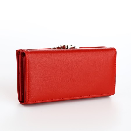 Women's wallet on magnets, red color