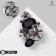 Brooch "Flowers" and cabochons, purple color in black silver