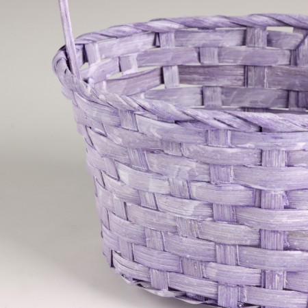 Wicker basket, 21x15x10xh38cm, lilac, bamboo-1