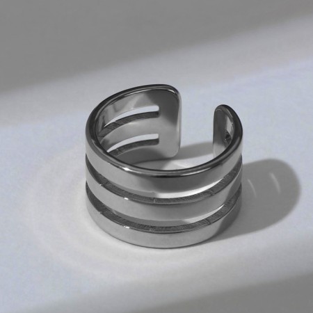 Trinity ring is smooth lines, the color is silver, dimensionless-3