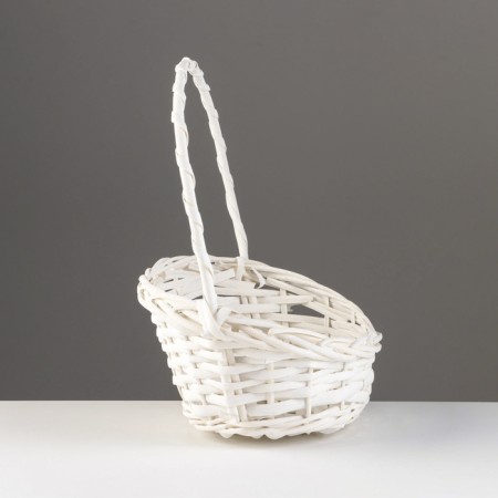 Wicker basket, 26x21x8x13x32 cm, white, willow-1