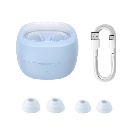 Wireless headphones Baseus WM02, TWS, vacuum, BT5.3, 40/300 mAh, microphone, blue-8