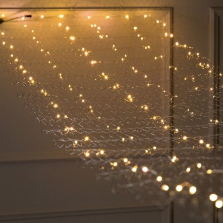Girland "Star Sky" 1 × 5 m dew, IP44, UMS, silver thread, 300 LED, glow warm white