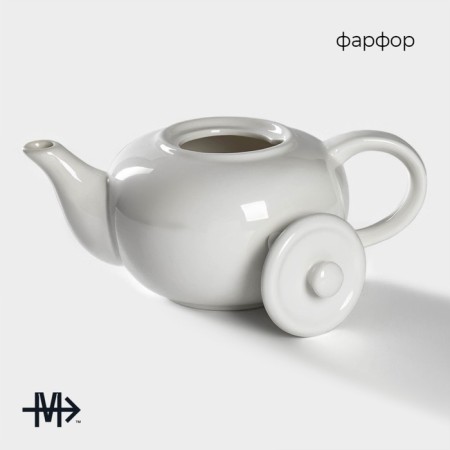 Teapot Porcelain Hot Magistro "Blanche", 1 l, white color-1
