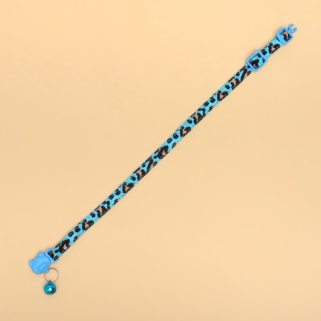 Koshachi collar "Leopard", with a tambourine, 30 x 1 cm, polyester, blue-4