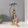 Polystone souvenir "Family with a child under a tree" pink-blue 6.5x20x35 cm