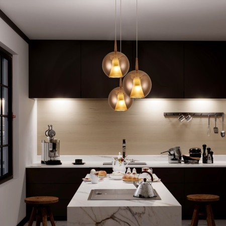 Suspended lamp without base Mantra Elsa, E27, 1x20W, 350 mm, Copper color-1