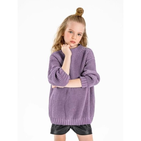 Свитер для девочки Amarobaby Knit Soft, рост 128 см, цвет фиолетовый-2