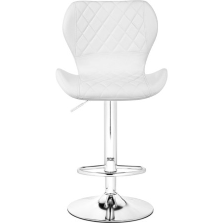 Barrier stool Porch metal/eco -leather, chrome/white 48x47x91 cm-1