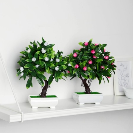 Bonsai in a pot "Wavy flowers" 10x24 cm, mix-3