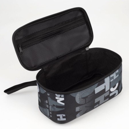 Cosmetic bag with lightning, black/gray color-2