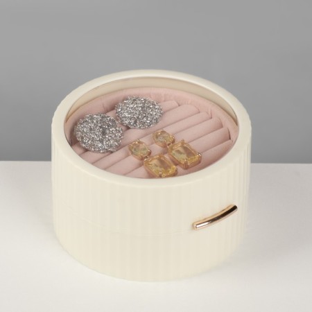 Standing under the rings "Portable box", circle, 7 stripes, 9 × 9 × 5.5 cm, white color-6