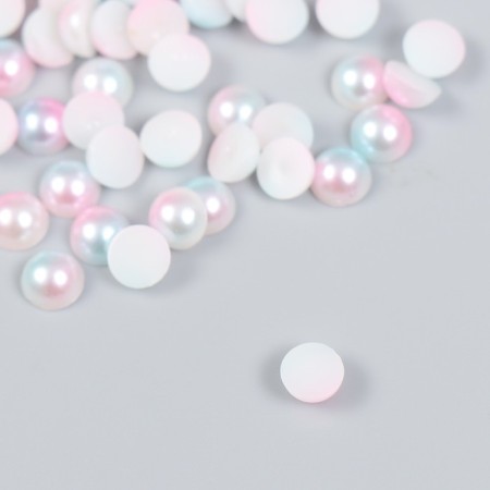 Decor "Semiobusins ​​and rhinestones. Pink-blue gradient" d = 6 mm 10g 200 pcs 5x2.5 mix-3