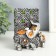 Souvenir Polystone Pencil "Elephant and Elephant in Popone with Flower" Silver 8.5x9x11.5 cm