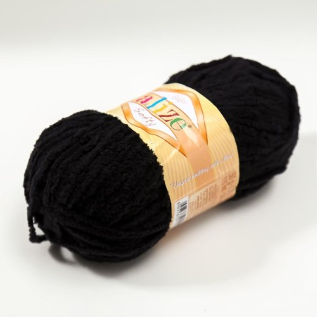 Yarn "Softy" 100% micropoliester 115m/50g (60 black)-1
