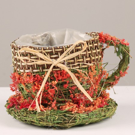 Kashpo, 19 x 15 x 11 cm, grass