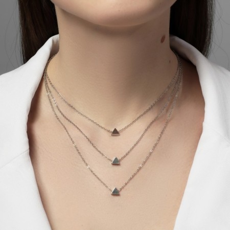The pendant "minimal" triangle, color silver, 45 cm-2
