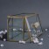 Mountains organizer for storage, with a lid, glass, with a mirror -bottom, 1 section, 21.5 × 10.5 × 7.5 cm, the color is transparent/copper