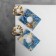 Earrings Assorted "Azelia" crumpled circles, color of yellow-blue in gold