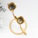 Summary metal for 2 candles "notes" gold 20x9x12.5 cm
