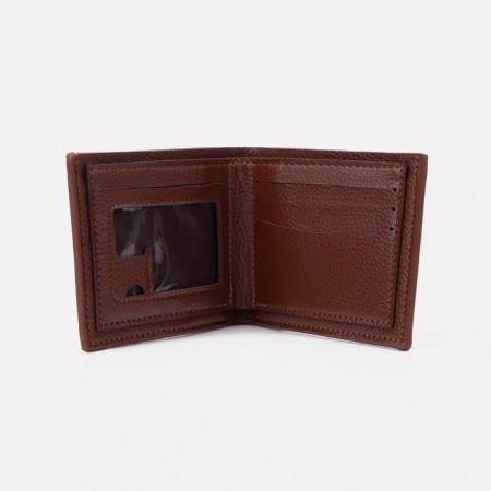 Male purse without a fastener, department for bills, for maps, color light brown-2