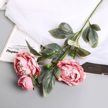 Flowers artificial "Elsa peony" D-10 cm 64 cm, pink
