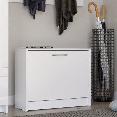 Tumbling with one shelf for orion shoes, 602 × 250 × 488 mm, white color