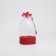 Cosmetic bag on the cord, the color is red/transparent