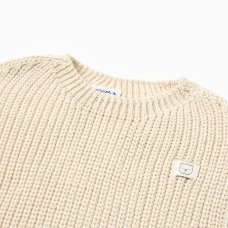Knitted crumb vest I, height 74-80 cm, milk-1