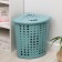 A corner underwear basket with a lid "Moletta", 45 l, 40 × 51 × 53 cm, turquoise color