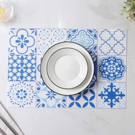 A set of serving napkins on the table “Mosaic”, 4 pcs, 45 × 30 cm, blue color-4