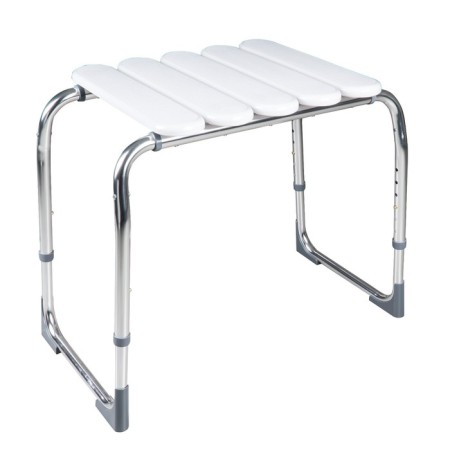 Bathroom stool with adjustable Pro height, white