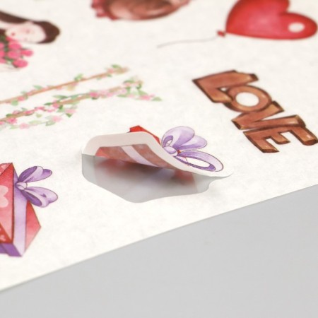 Stick Paper "Romance for two" set 6 sheets 18.6x10 cm-5