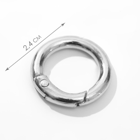 Karabin ring, d = 16/24 mm, thickness - 4 mm, 5 pcs, silver color-1