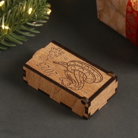 New Year's box "Snake and Christmas tree" 7x4x2 cm-3