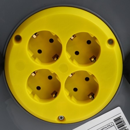 Luazon Lighting Eco extension cord on the coil, 4 sockets, 25 m, 10 A, PVS 3x0.75 mm2, with salary, IP44-4