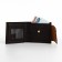 Male purse on magnets, department for bills, for cards, for coins, brown color