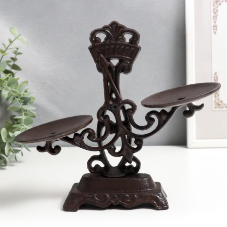 Cast iron candle for 2 candles "Libra" 21x9x24 cm-3