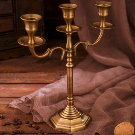 Brass Brass for 3 candles "Dream" 8.5x21x24.5 cm-3