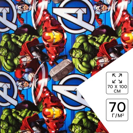 Glossy packaging paper, Avengers, 60x90 cm-3