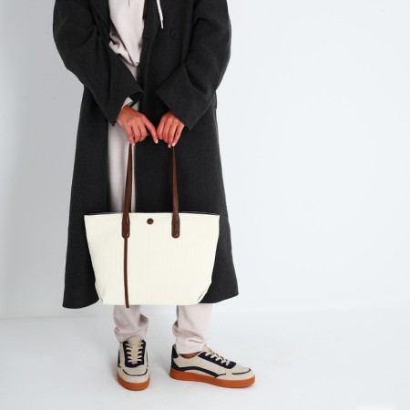 Zipper bag with lightning, white color-6
