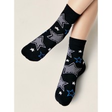 Children's socks with drawings Conte Kids Sof-Tiki, size 18, color black, blue