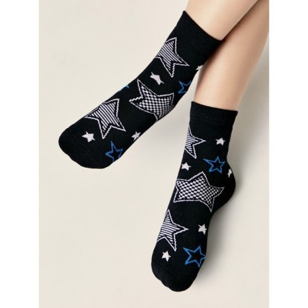 Children's socks with drawings Conte Kids Sof-Tiki, size 18, color black, blue