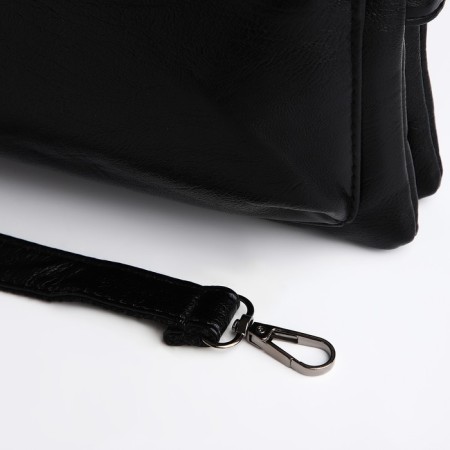 Bag Cross-Bodi with a zipper, black color-4