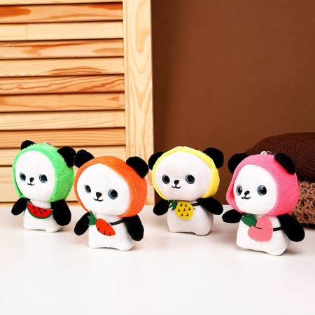 Soft toy "Panda", on a key fob, 11 cm, mix color-4