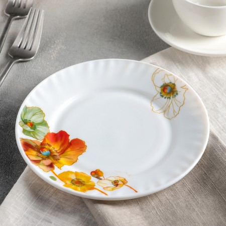 Plate dessert shade "Rainbow poppies", d = 17.5 cm, glass ceramic-1