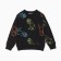 Sweatshirt for a boy, black/dino color, height 122 cm