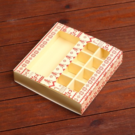 Box for sweets, 8 sweets and chocolate, 17.7 x 17.7 x 3.8 cm "Kubel"-2