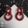 Earrings Assorted "Infinity" interweaving, red color