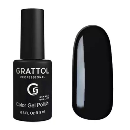 Grattol Color Gel Polish, No. 002 Black, 9 ml